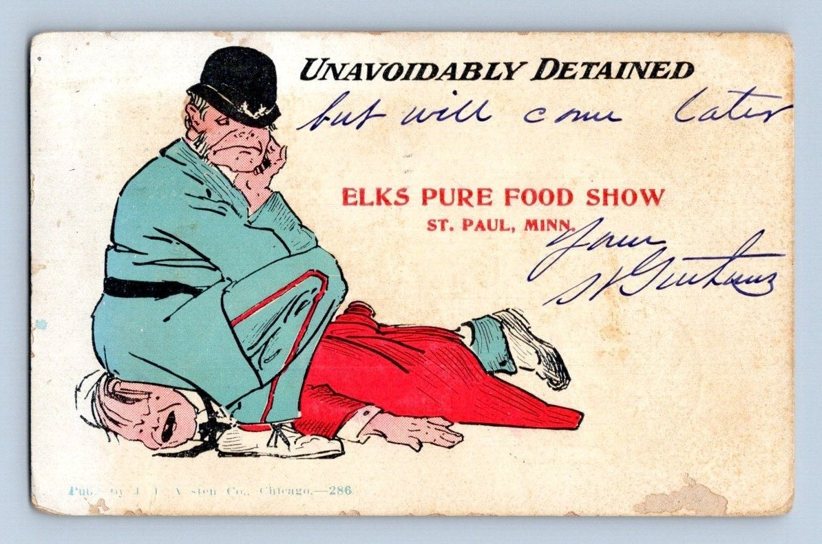 1905. ELKS PURE FOOD SHOW. ST. PAUL, MINN. POSTCARD FX24