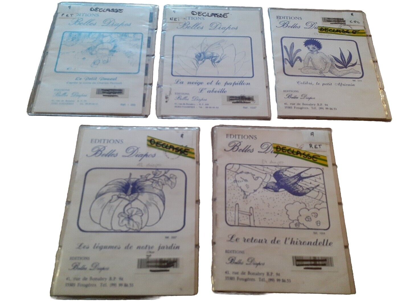 Lot/5 Children\'s Tales on Slides, Educational Method,Vintage,Collection