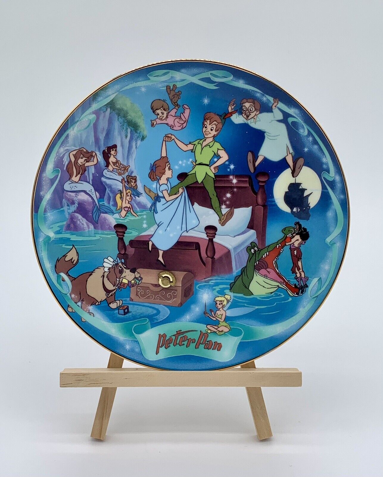 Bradford Exchange Vintage Disney Peter Pan “Flight To Neverland” Musical Plate