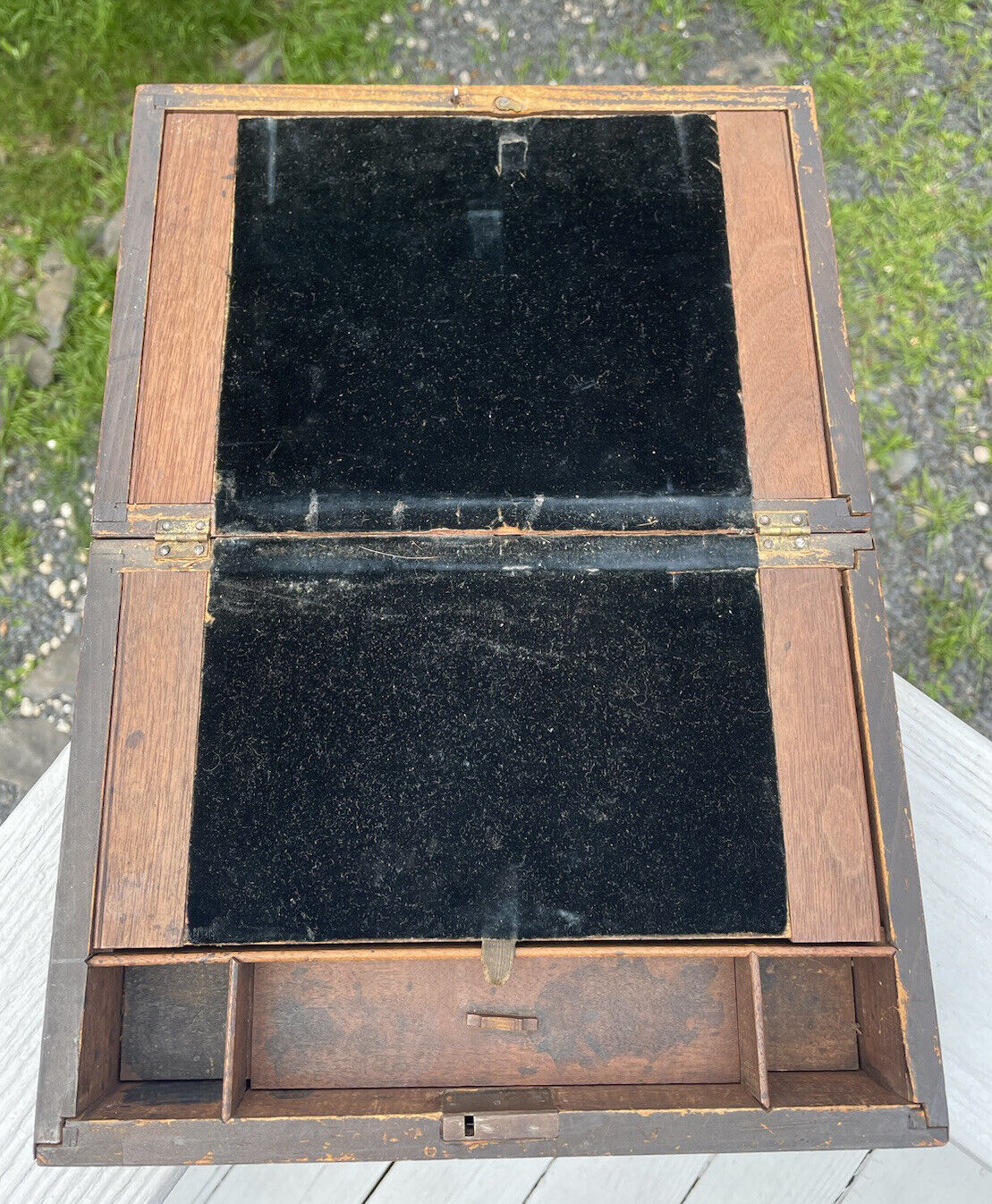Antique Victorian - Edwardian 19th - 20th C. Wooden Lap Letter Desk Box