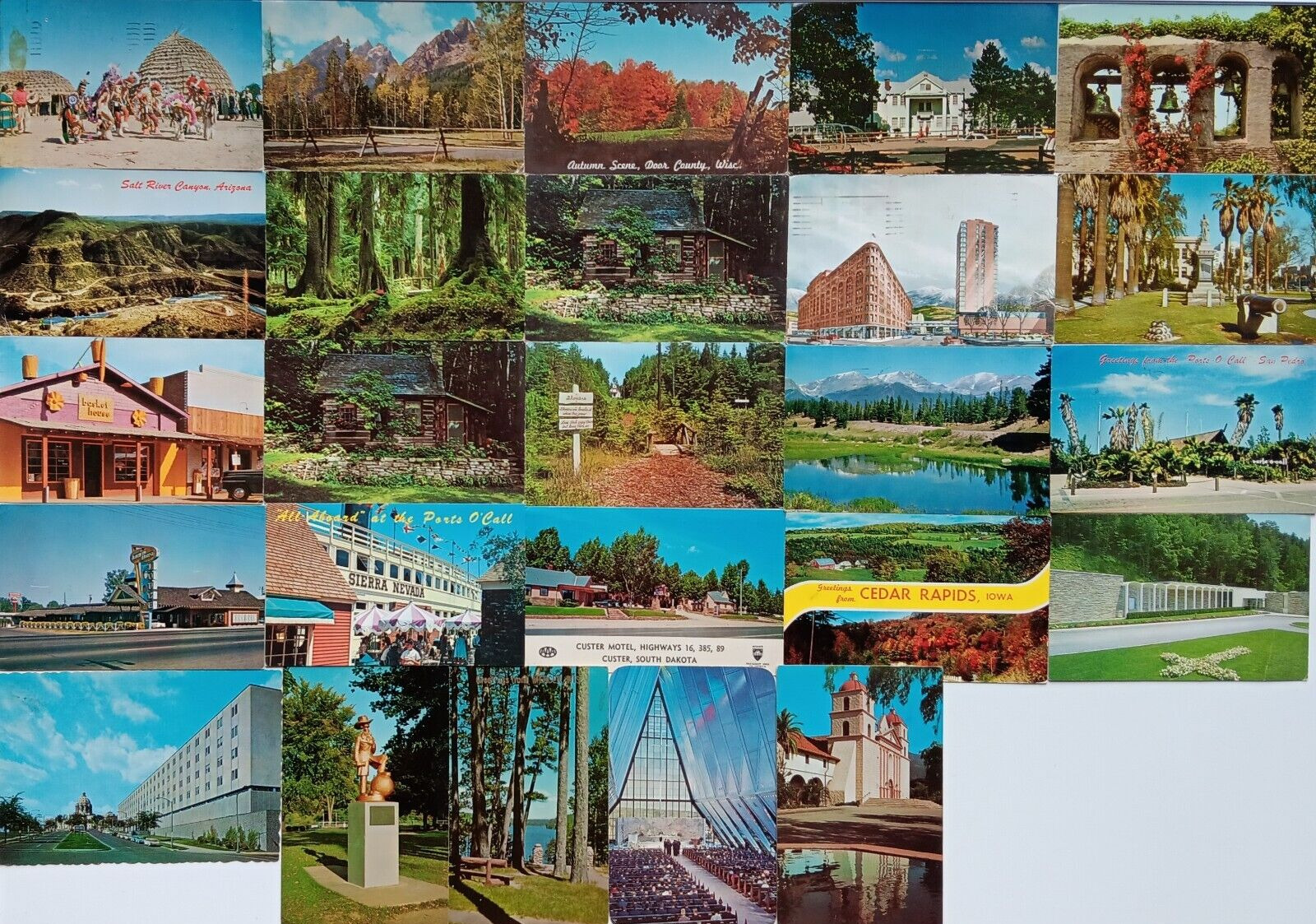 25 Vintage 1960s Postcards: Scenery Landscapes etc 13 Different US States Lot 87