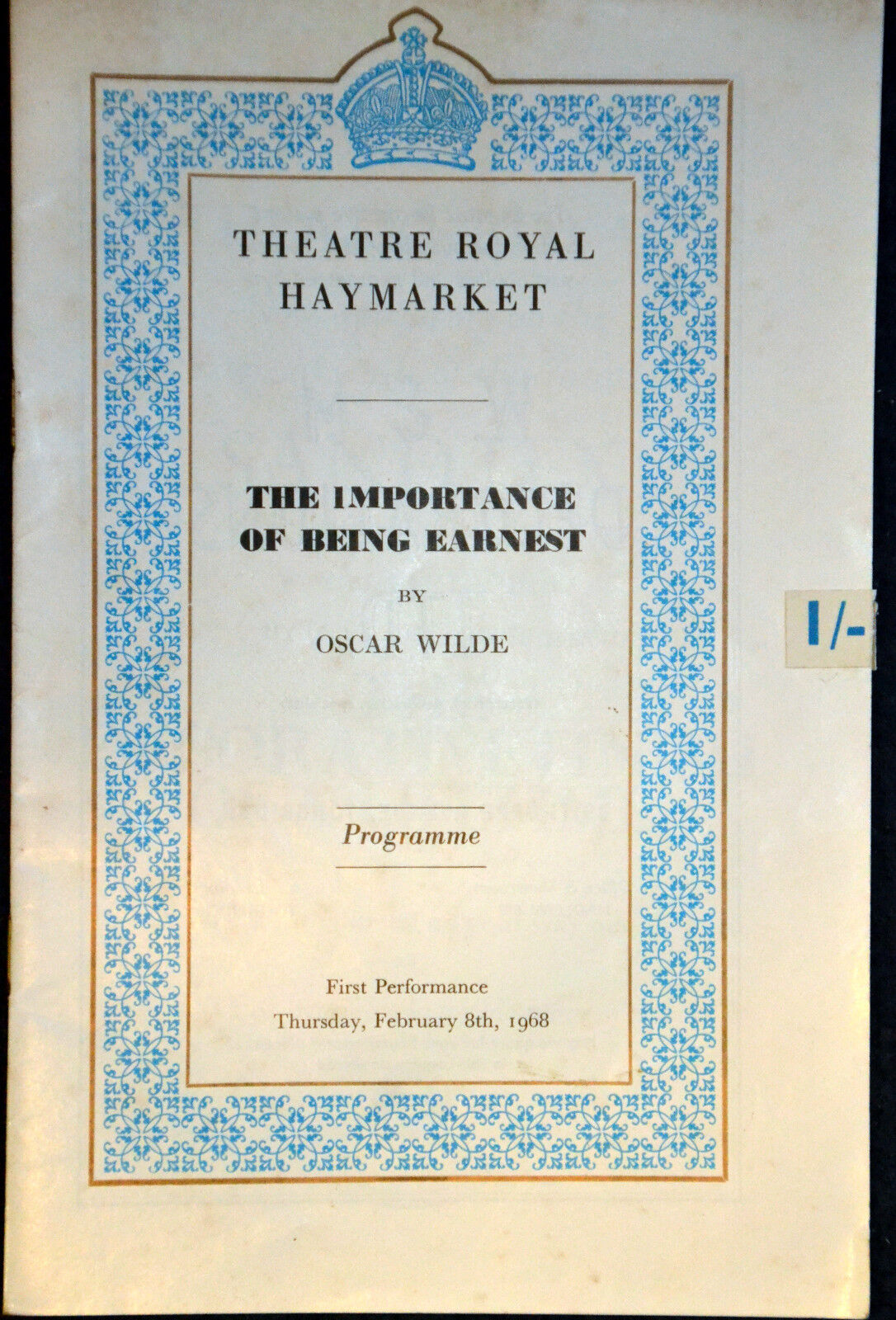 1968 THE IMPORTANCE OF BEING EARNEST Theatre Prog FLORA ROBSON   DANIEL MASSEY 