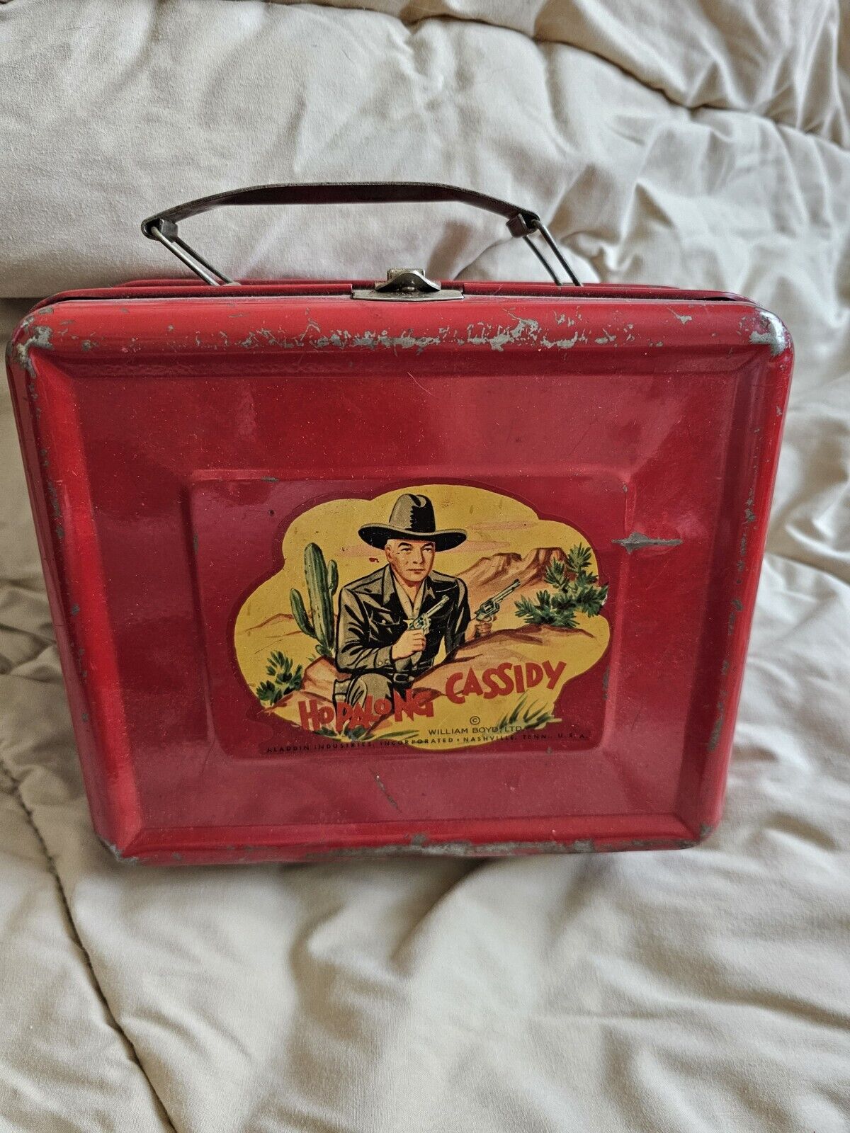 Vintage Metal Hopalong Cassidy lunch box by Aladdin Industries 1950s No Thermos