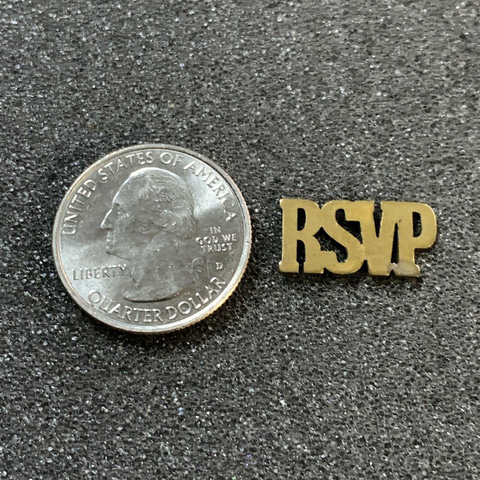 Small RSVP Please Respond Metal Pin Pinback #42407