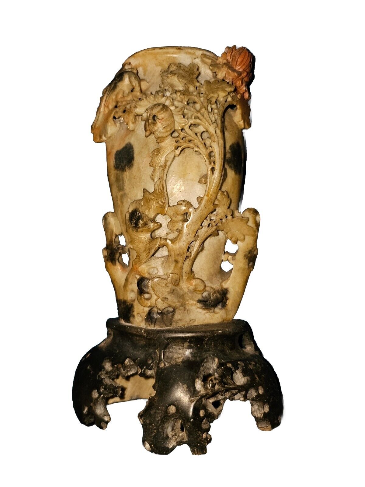 Asian Carved Soapstone Vase / Republic ofChina (1912-1949)Origin- Chinese...
