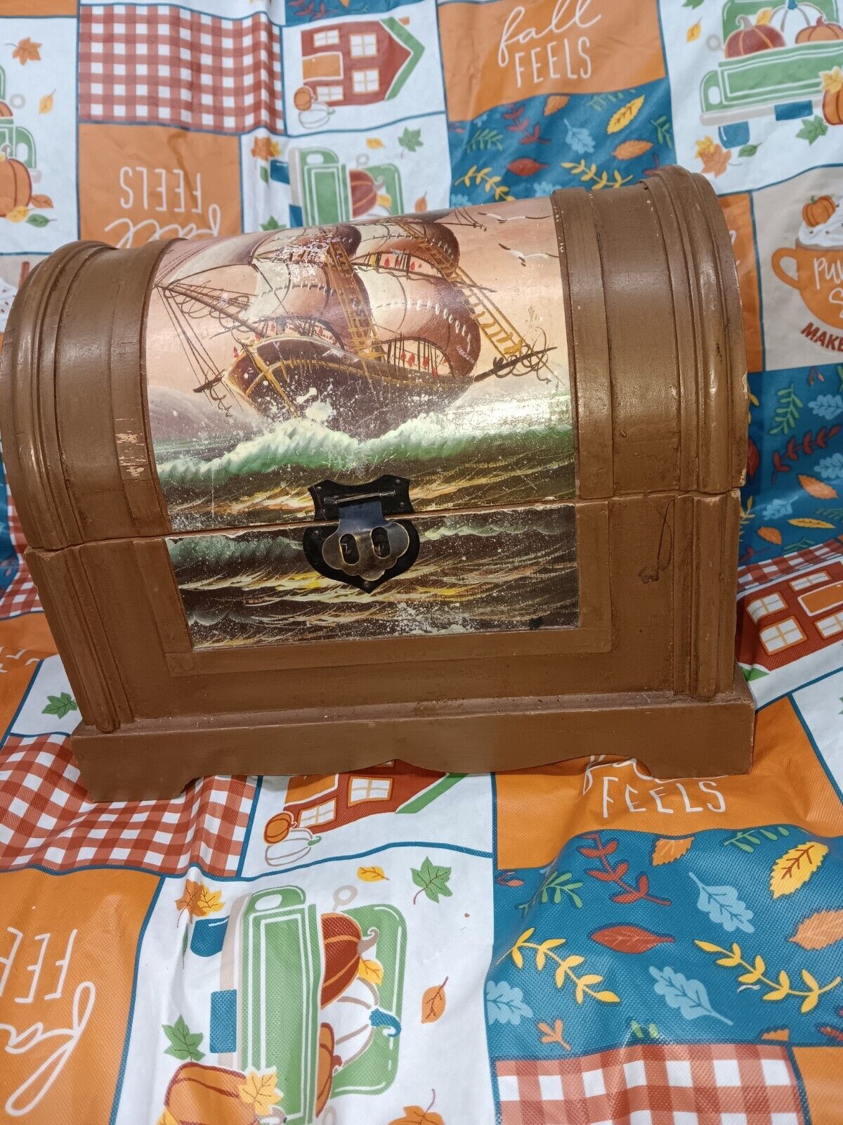 Vintage Themed Wooden Treasure Chest
