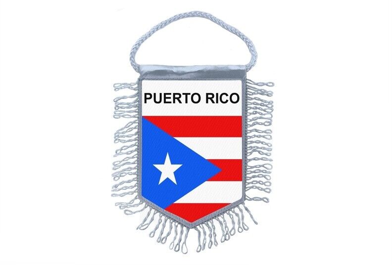 Mini banner flag pennant window mirror cars country banner puerto rico