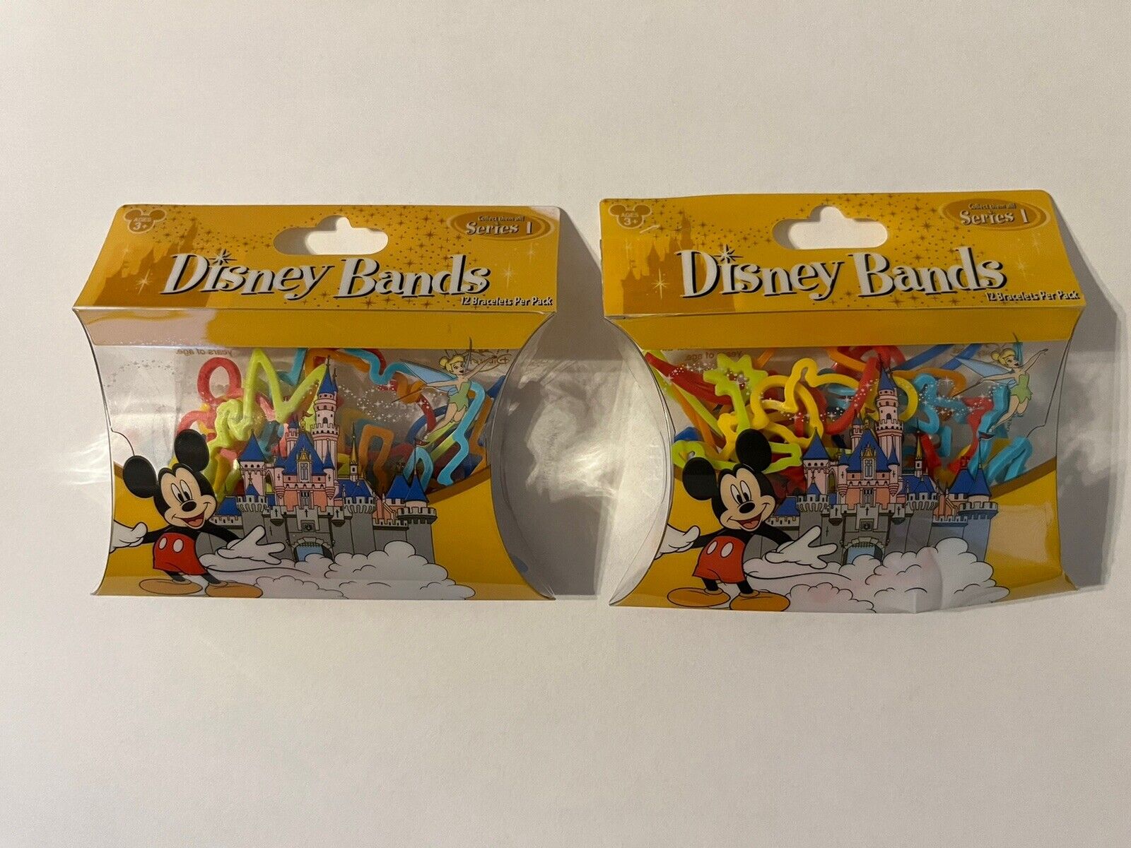 New Disney Bands Park Icons Series 1 X2. Silly Bands Mickey, Tinker bell 24 Pack