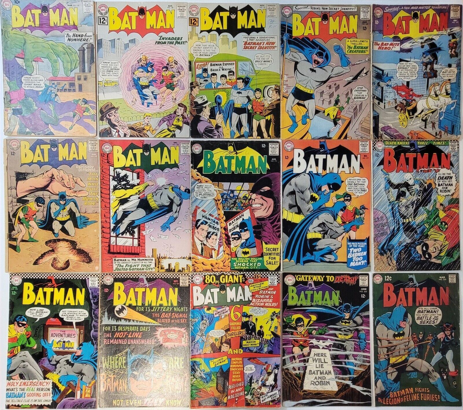 Batman Silver Age Lot (16) VG - FN  1959-69 Moldoff, Neal Adams, Mid Low  Grade 