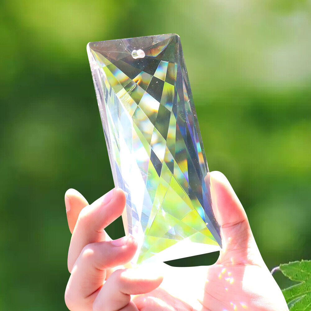 Suncatcher Rectangular Crystal 120MM Large Fengshui Faceted Prism Hanging Decor