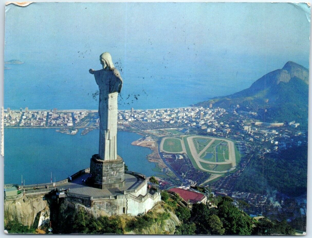 Postcard - Bird\'s eye-view of Cristo Redentor Monument - Rio de Janeiro, Brazil