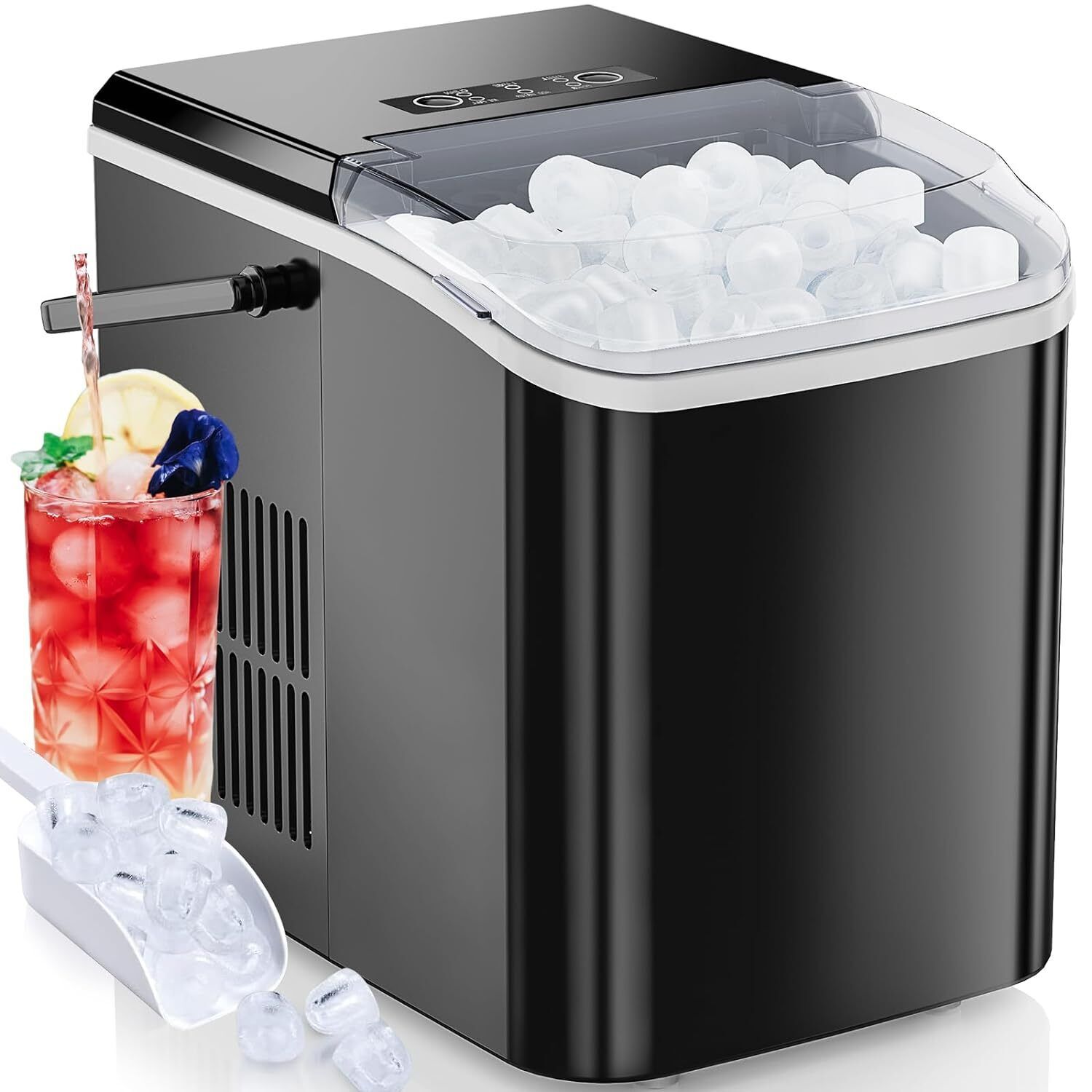 Countertop Ice Maker, Portable Ice Machine Self-Cleaning, 9 Cubes in 6 Mins