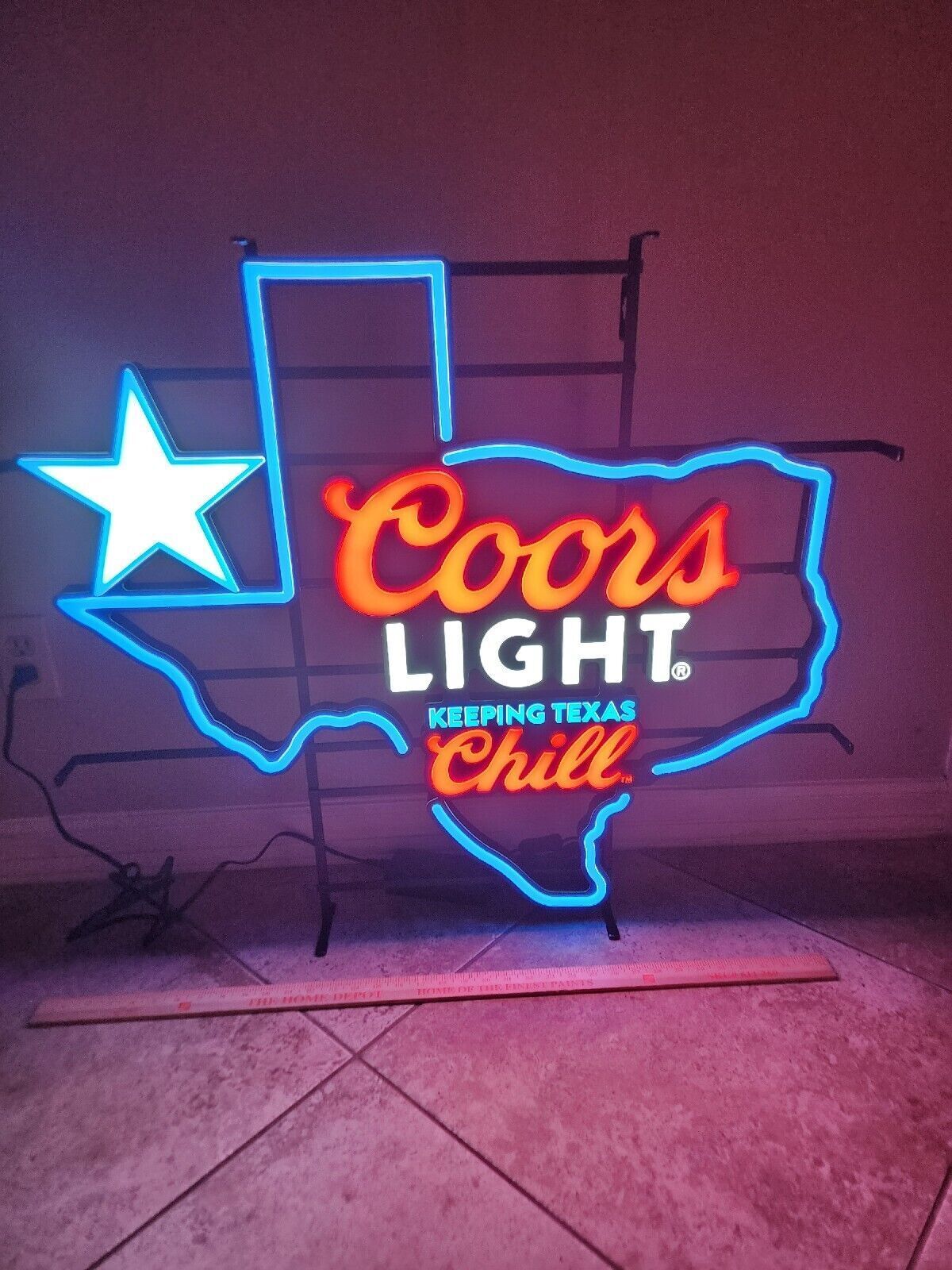 Beer Mountain Keeping Texas Chill Vivid LED Neon Sign Light Lamp With Dimmer