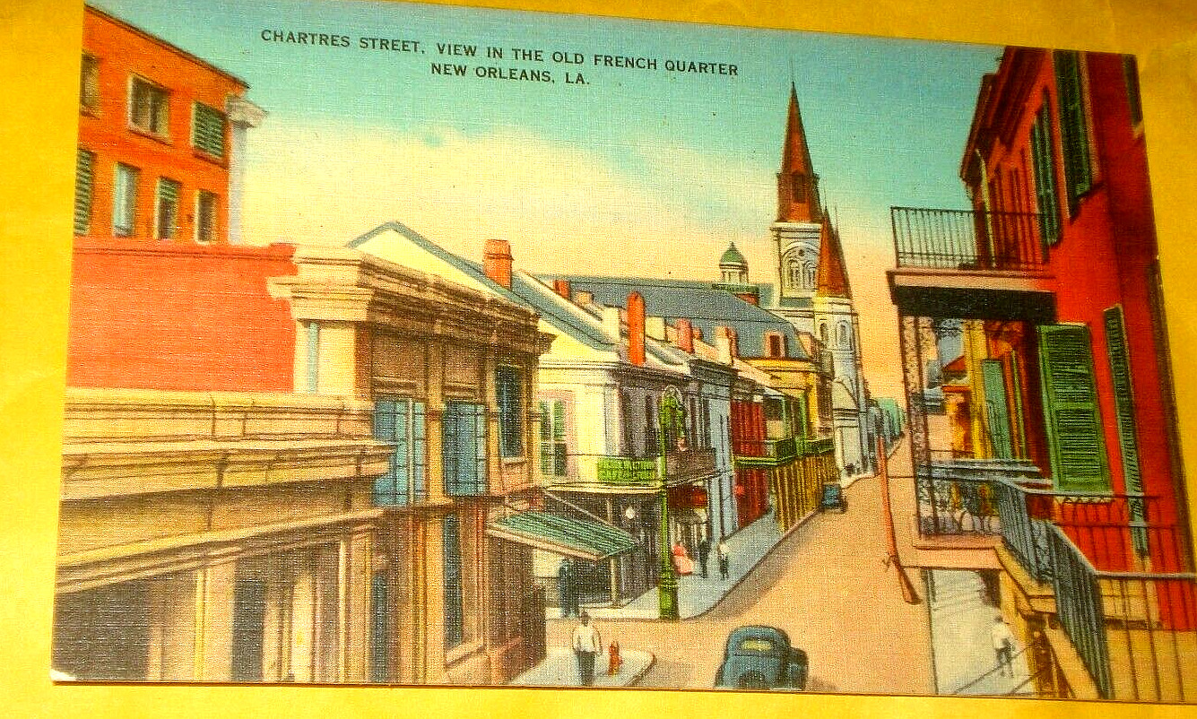 CHARTRES STREET Linen New Orleans La Postcard