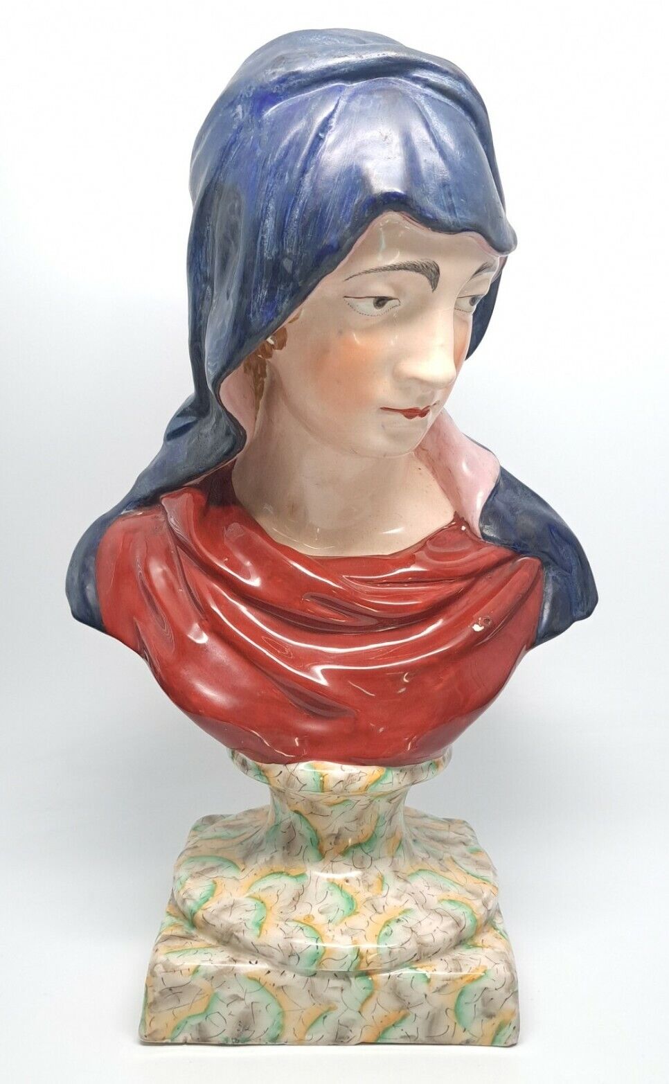 Antique Staffordshire Madonna Virgin Mary Bust Sculpture by Enoch Wood England