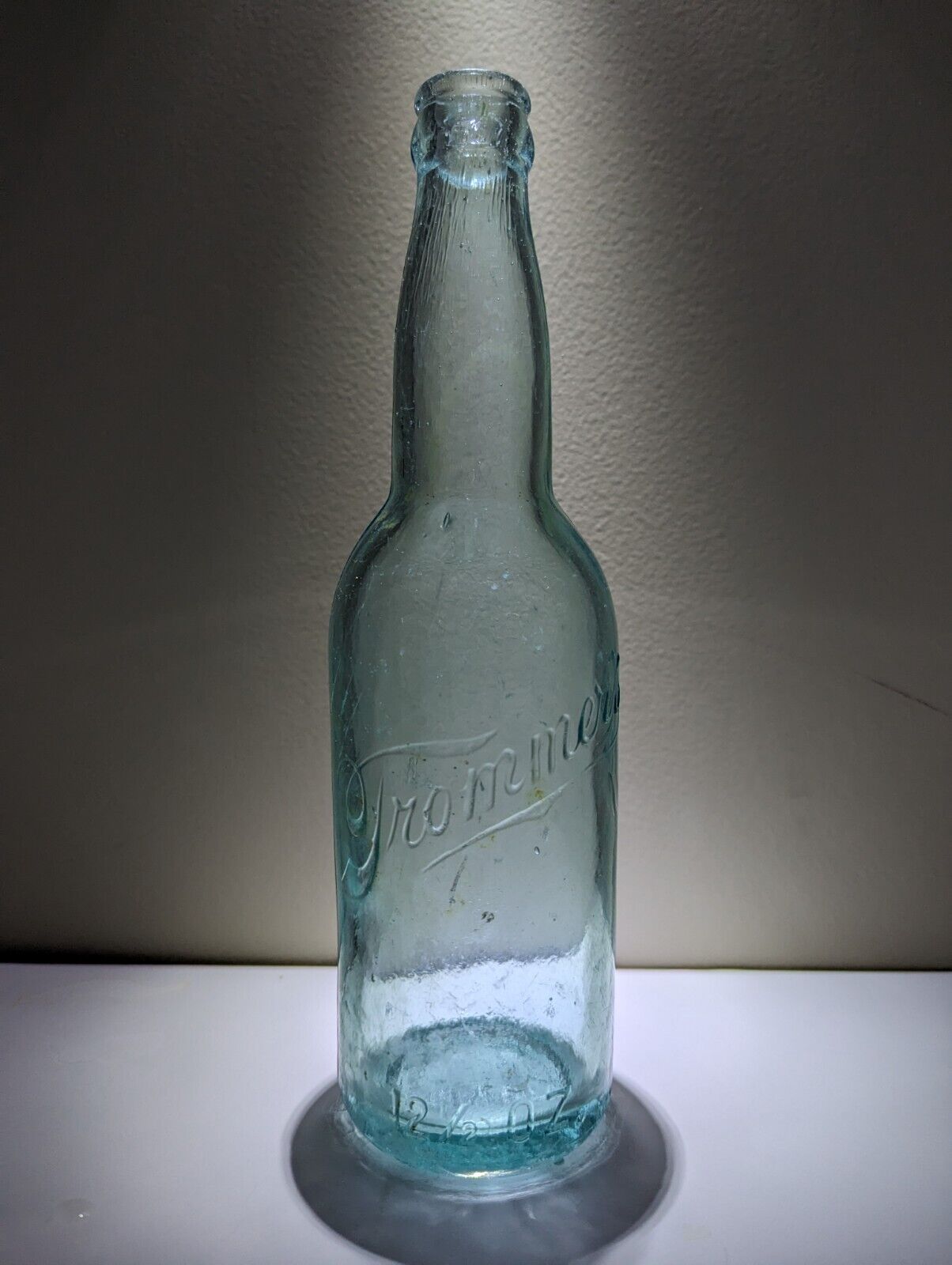 Antique Trommer\'s Early Hand Tooled Crown Top Beer Bottle Vintage 12.5 Oz Bim 