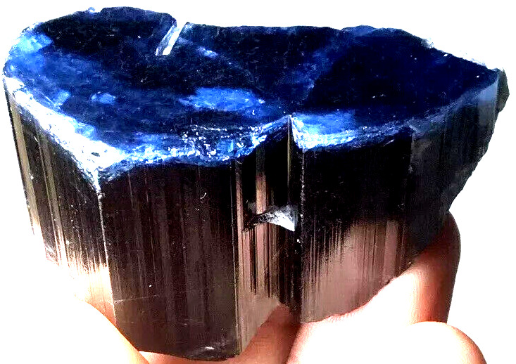 Natural INK Blue Cap Tourmaline with Albite crystal specimen -545 carat@ Afgh.AA