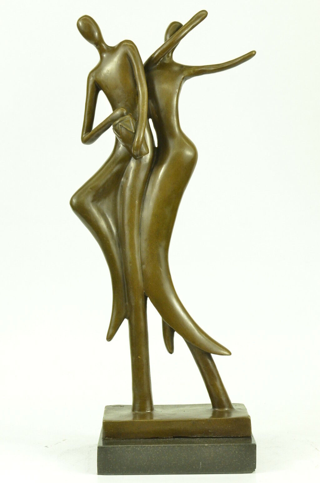 Vintage Abstract Woman Female Dancer Brass Bronze Patina 19” Mid Century Decor