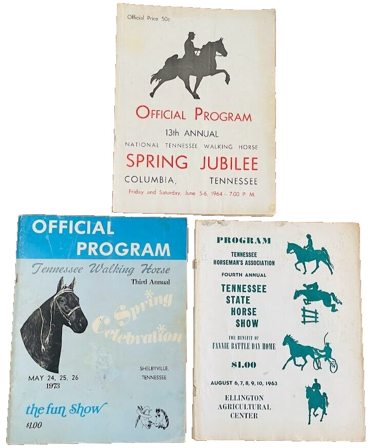 COLUMBIA TENNESSEE Walking Horse Vintage Program Book LOT OF 3 Souvenir Programs