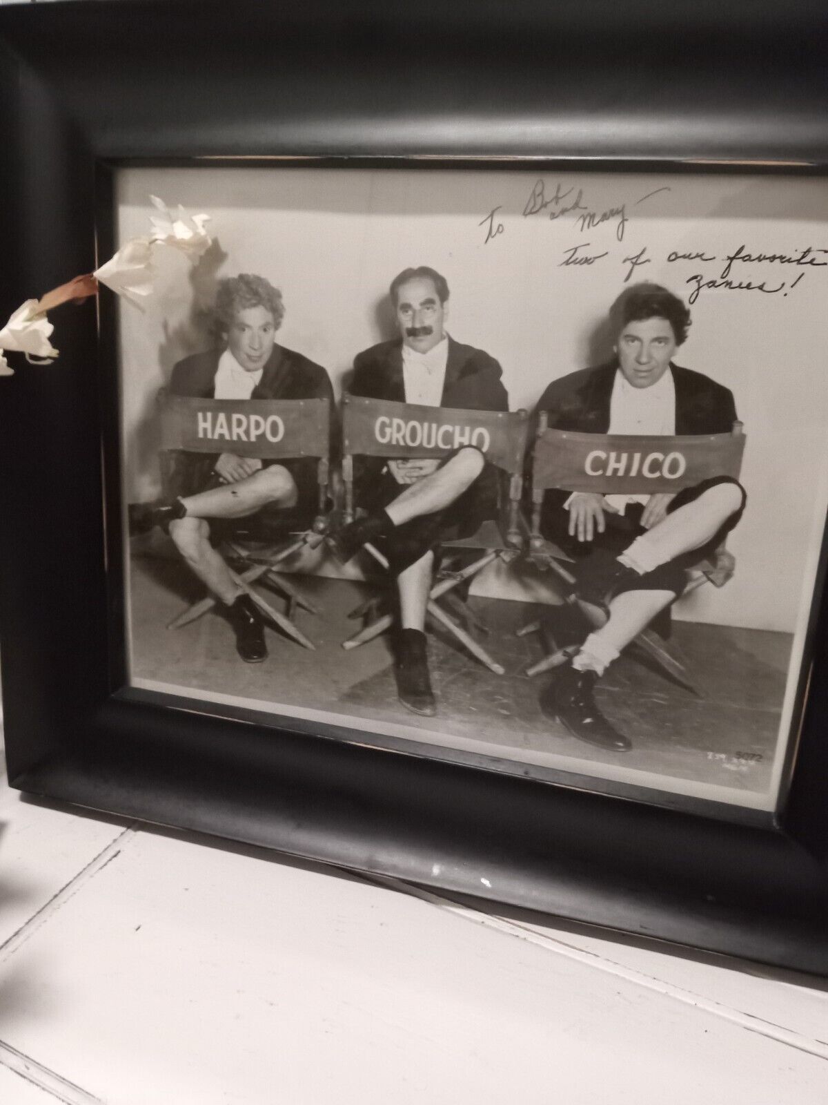 Vintage Harpo Groucho Chico MGM Stock Rare Photo With Writing . Original Photo 
