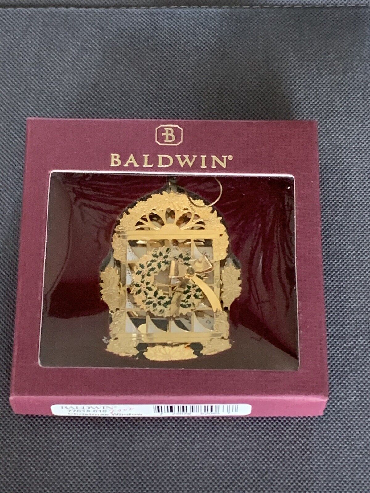Vintage Baldwin Brass CHRISTMAS WINDOW Tree Ornament New in Box 77015.010