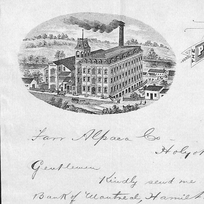 Scarce 1892 Letterhead Penman Manufacturing (Knitting Mill) Paris, Canada