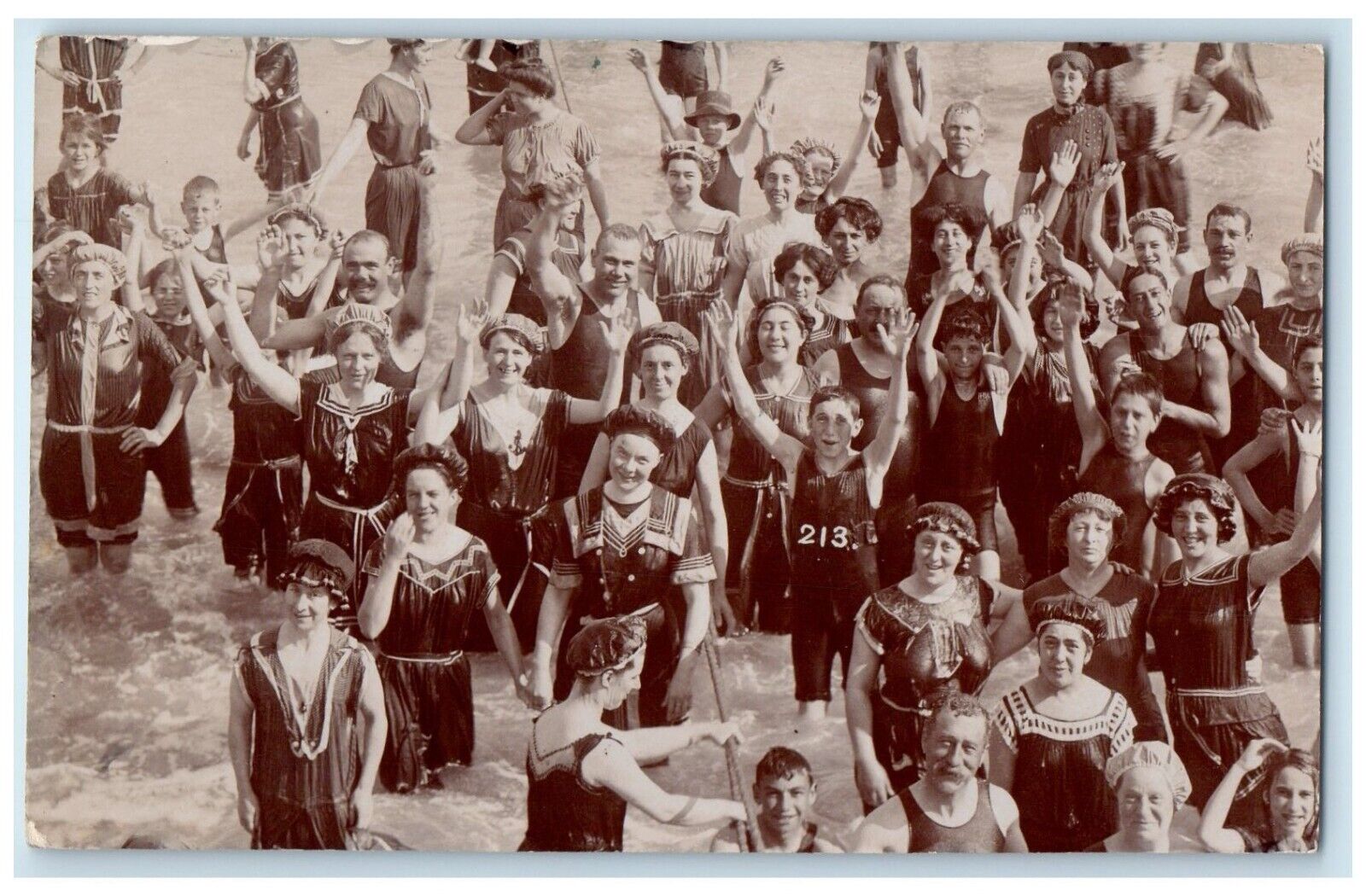 c1910's People At The Beach England United Kingdom UK RPPC Photo Postcard