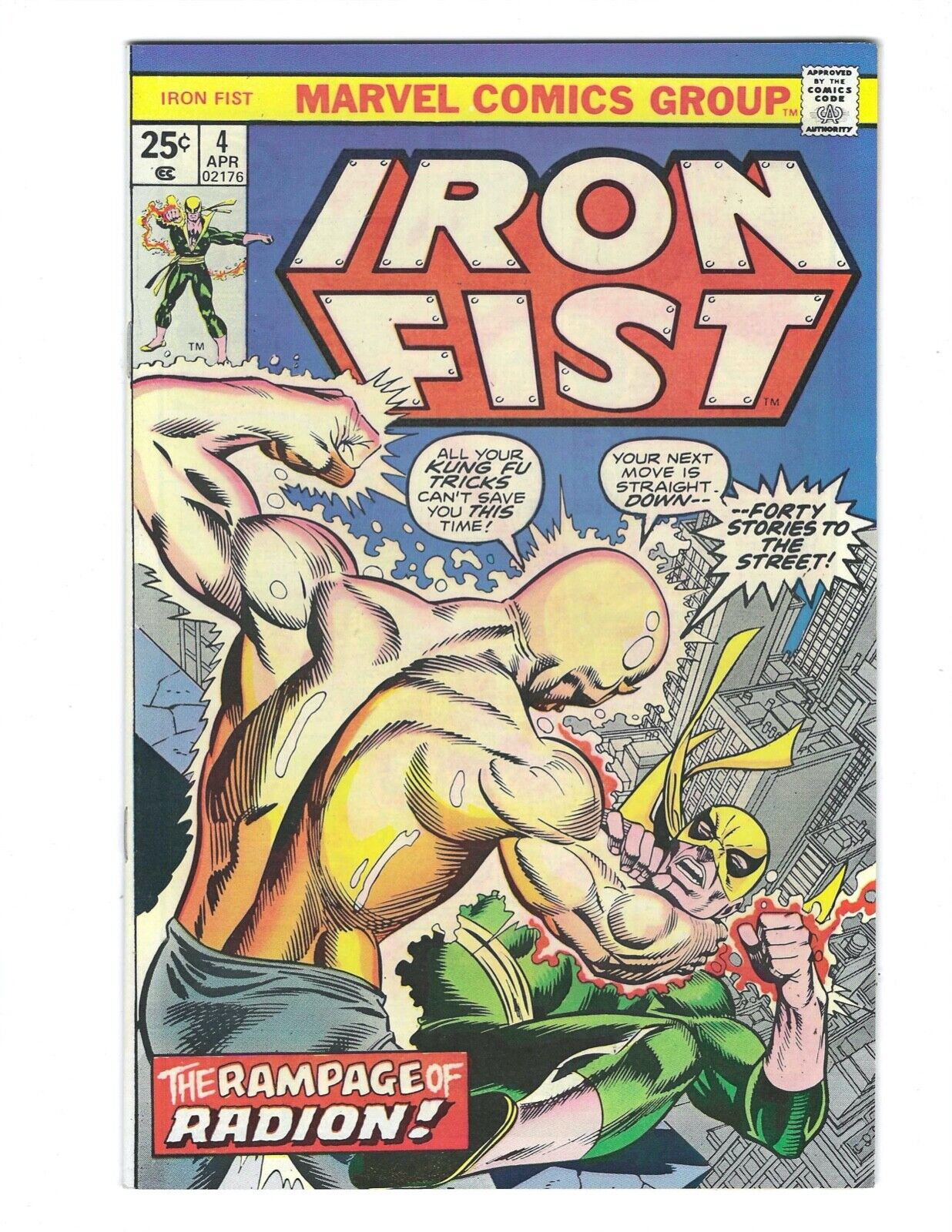 Iron Fist #4 1976 Unread NM Beauty Rampage of Radion Combine Shipping Byrne