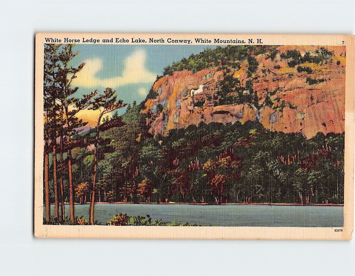 Postcard White Horse Ledge and Echo Lake North Conway White Mountains NH