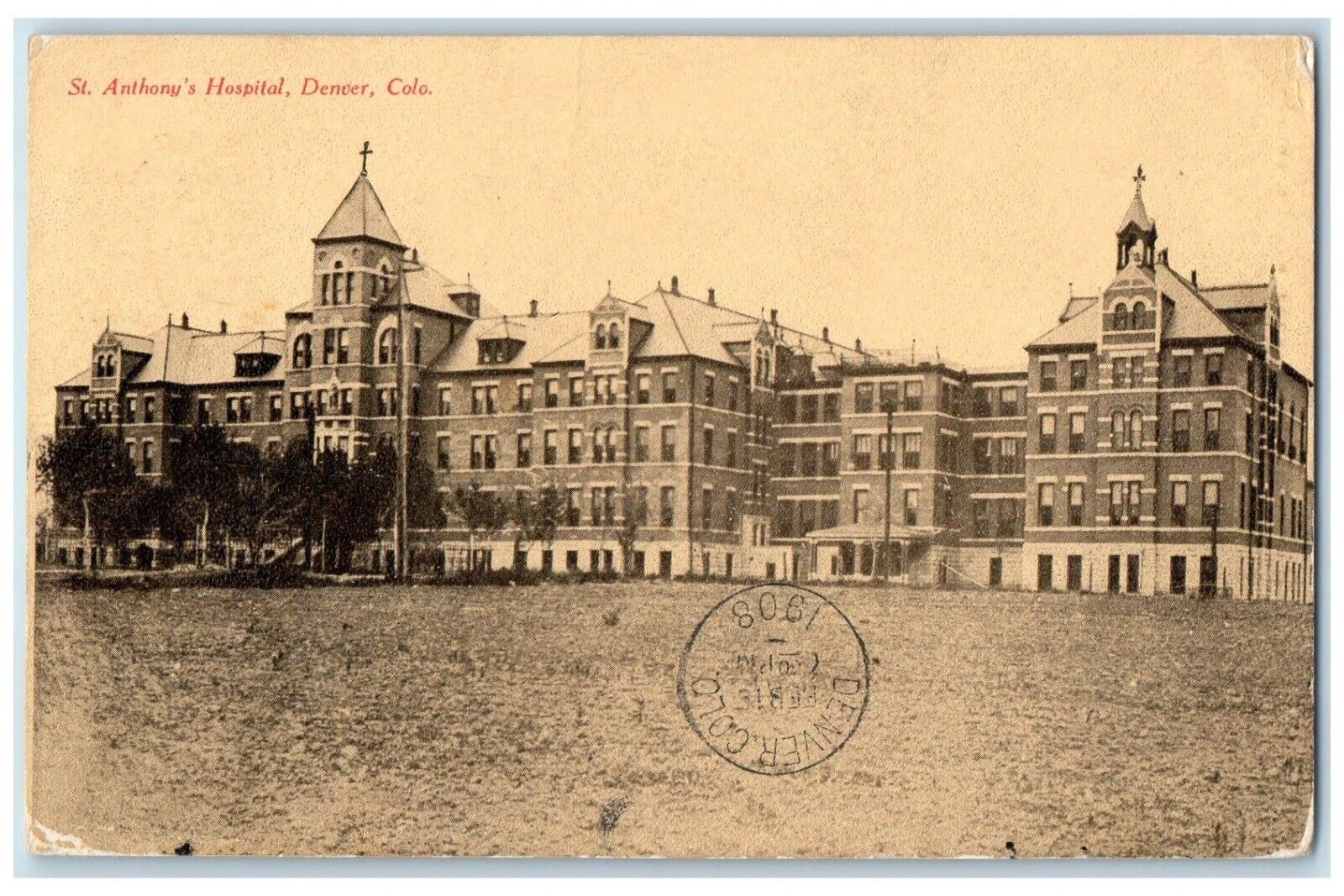 1908 St. Anthony\'s Hospital Exterior Building Denver Colorado Vintage Postcard