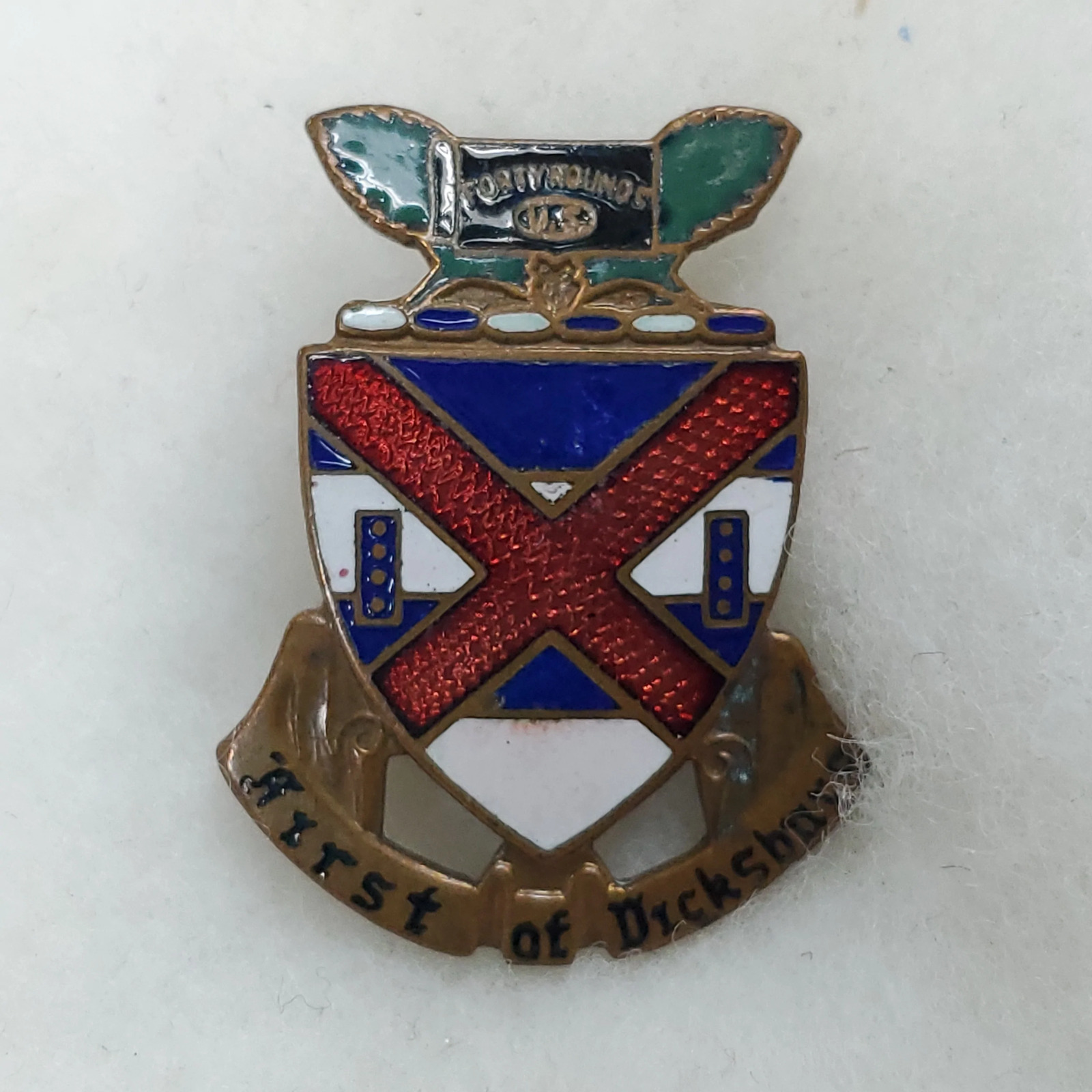 Vintage 13th Infantry Regiment Unit Crest Pin (J13)