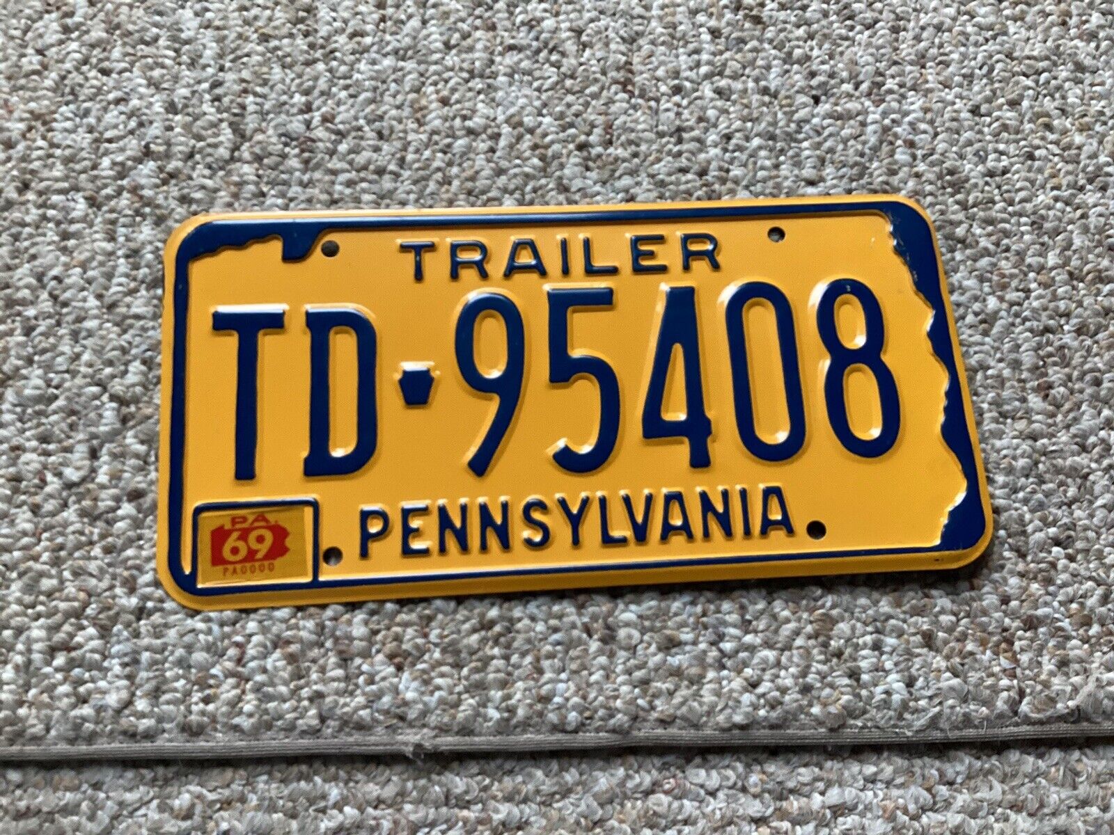 NICE 1969 Pennsylvania TRAILER License Plate