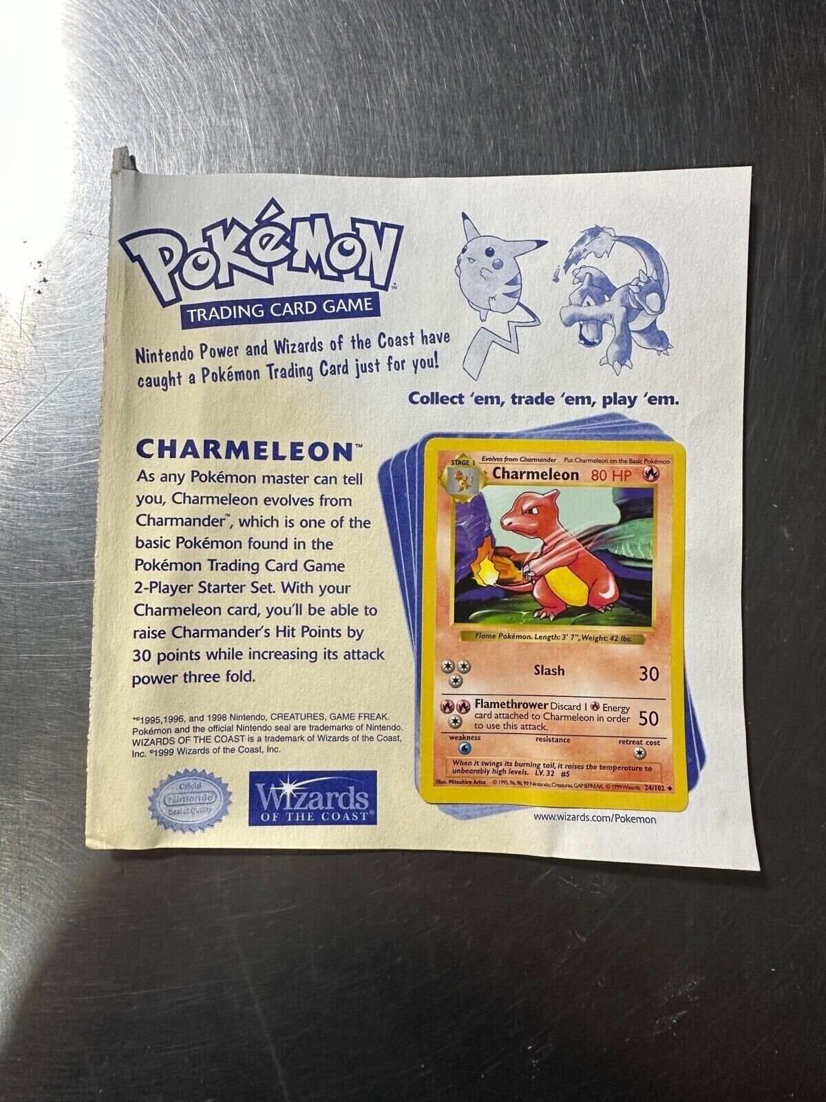 Charmeleon Pokemon Nintendo Power Wizards Of The Coast Trading Card Game 