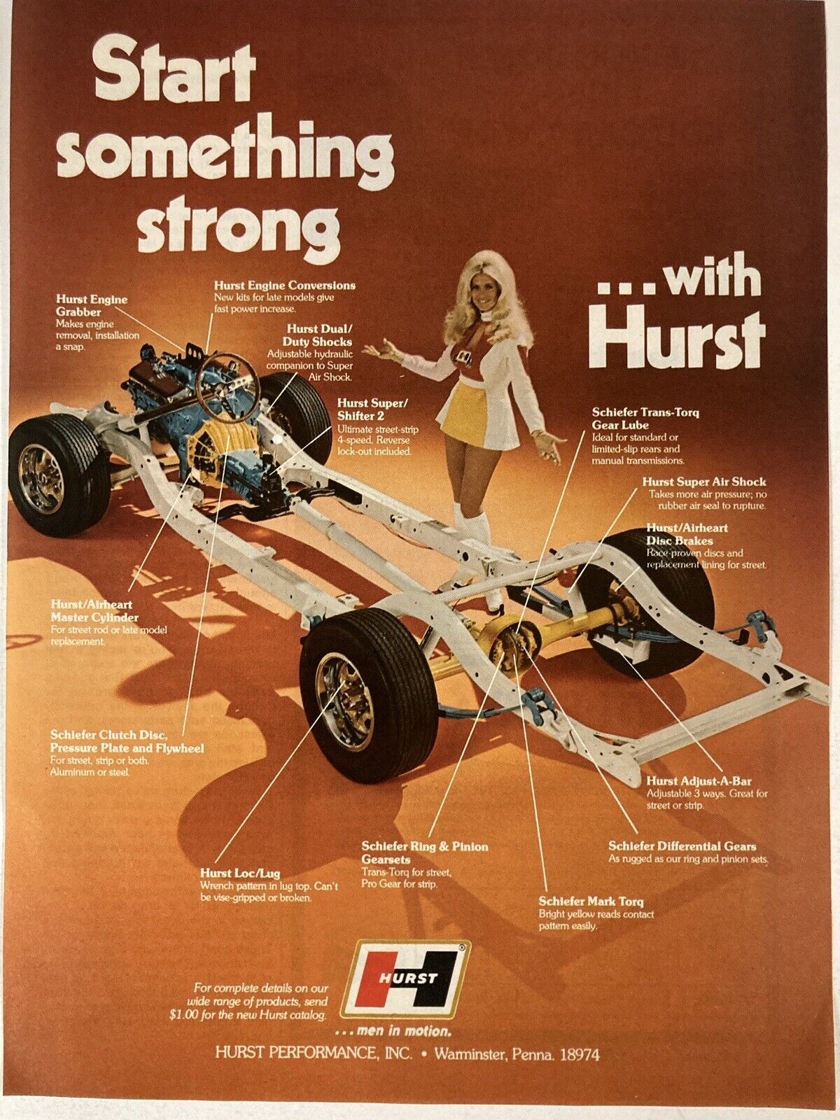 1973 Hurst Automobile Aftermarket Performance Print Ad Hurst Performance Inc.