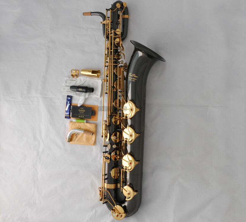 Professional Taishan Baritone saxophone Black Nickel Gold Eb Sax Low A With Case