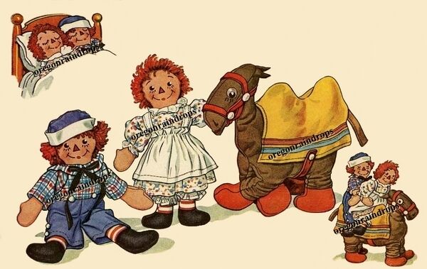 1941 Raggedy Ann, Andy & Camel Doll Pattern Vintage