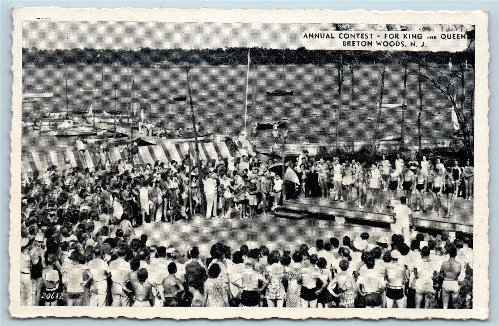 Postcard NJ Breton Woods Annual Beauty Contest For King & Queen c1940s M17