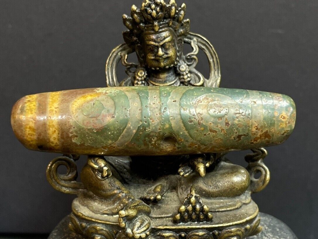Tibetan Nepalese Himalayan Ancient agate Old Dzi Talisman 4 eye Beads Amulet