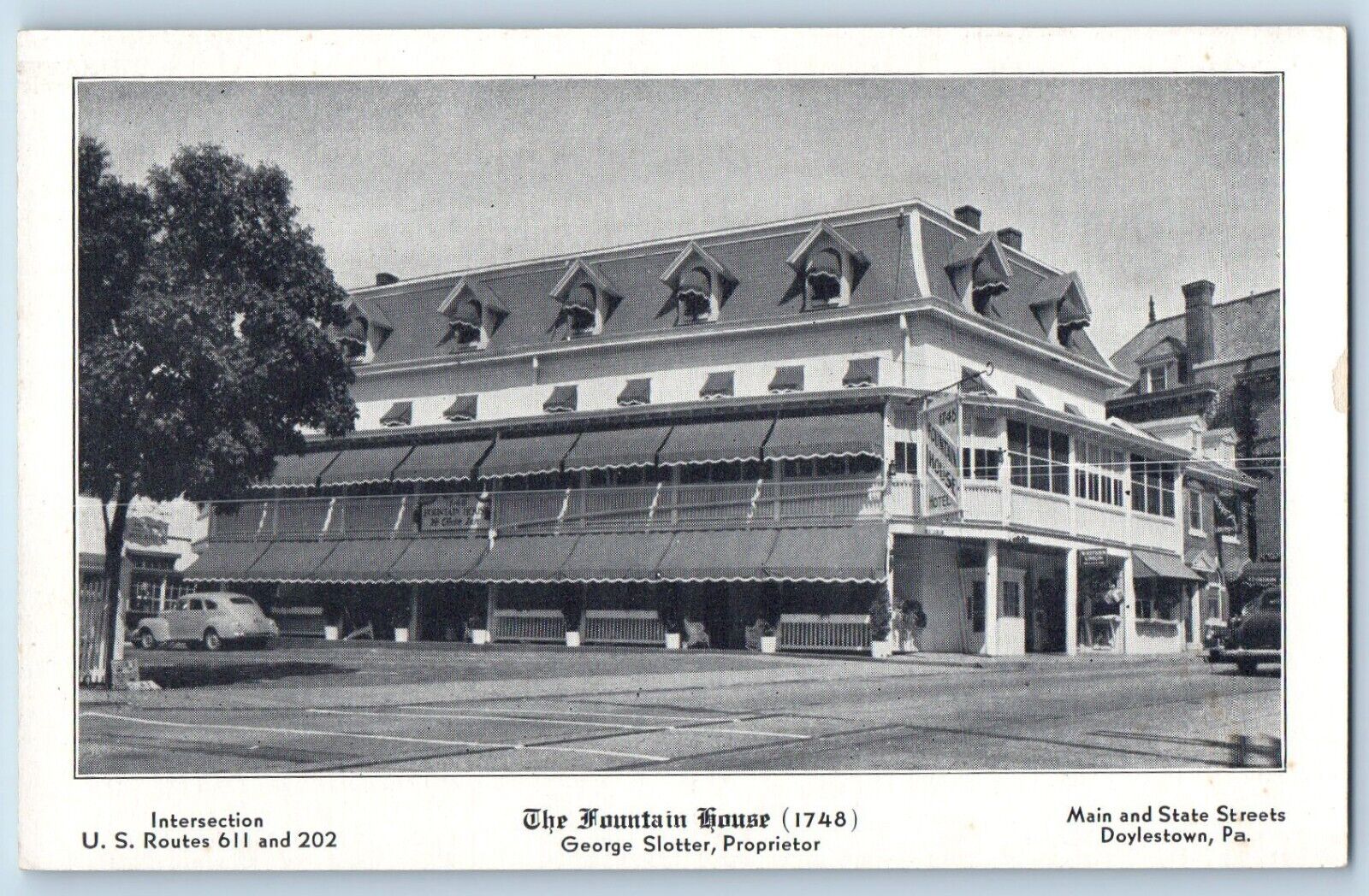 Doylestown Pennsylvania PA Postcard Fountain House George Slotter c1920 Vintage