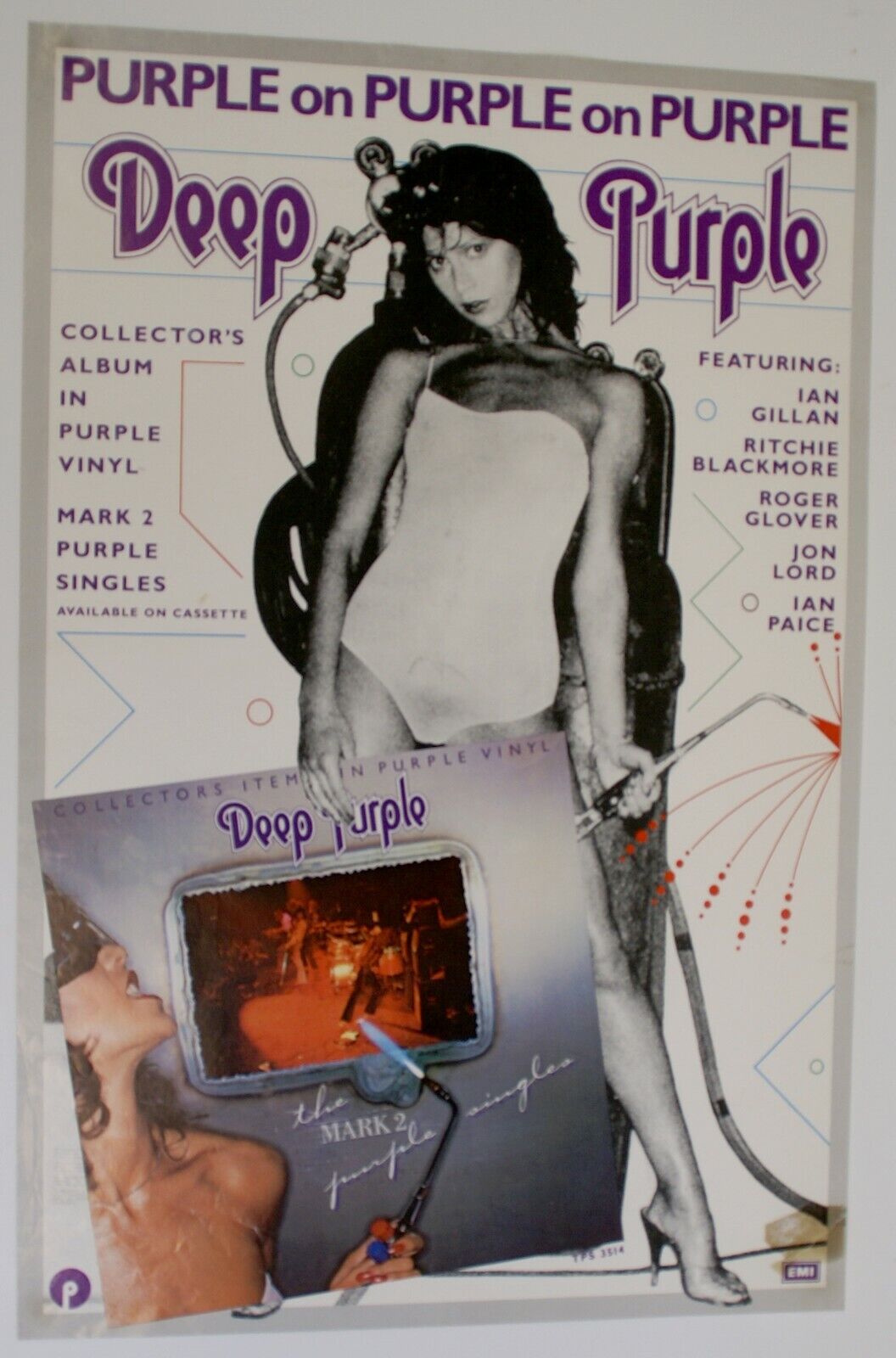 Deep Purple Poster Vintage EMI Promo The Mark II Purple Singles 1979