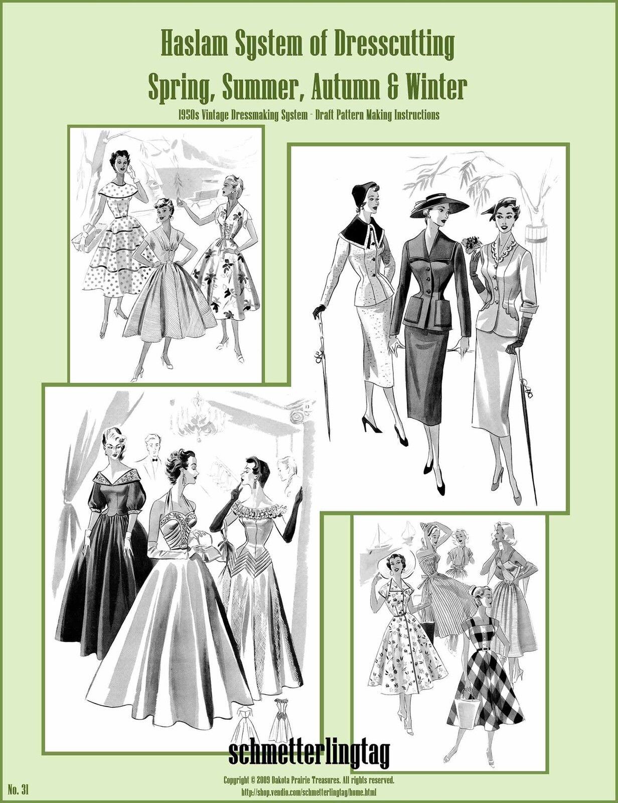 1940s 1950s Haslam Draft Pattern Making Book #31 (Sewing Drafting) Dress Fashion