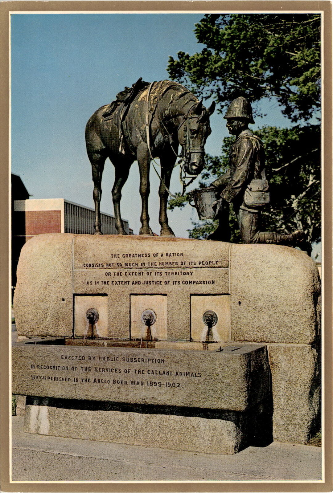 Vintage Postcard: Horse Memorial in Port Elizabeth, Anglo Boer War