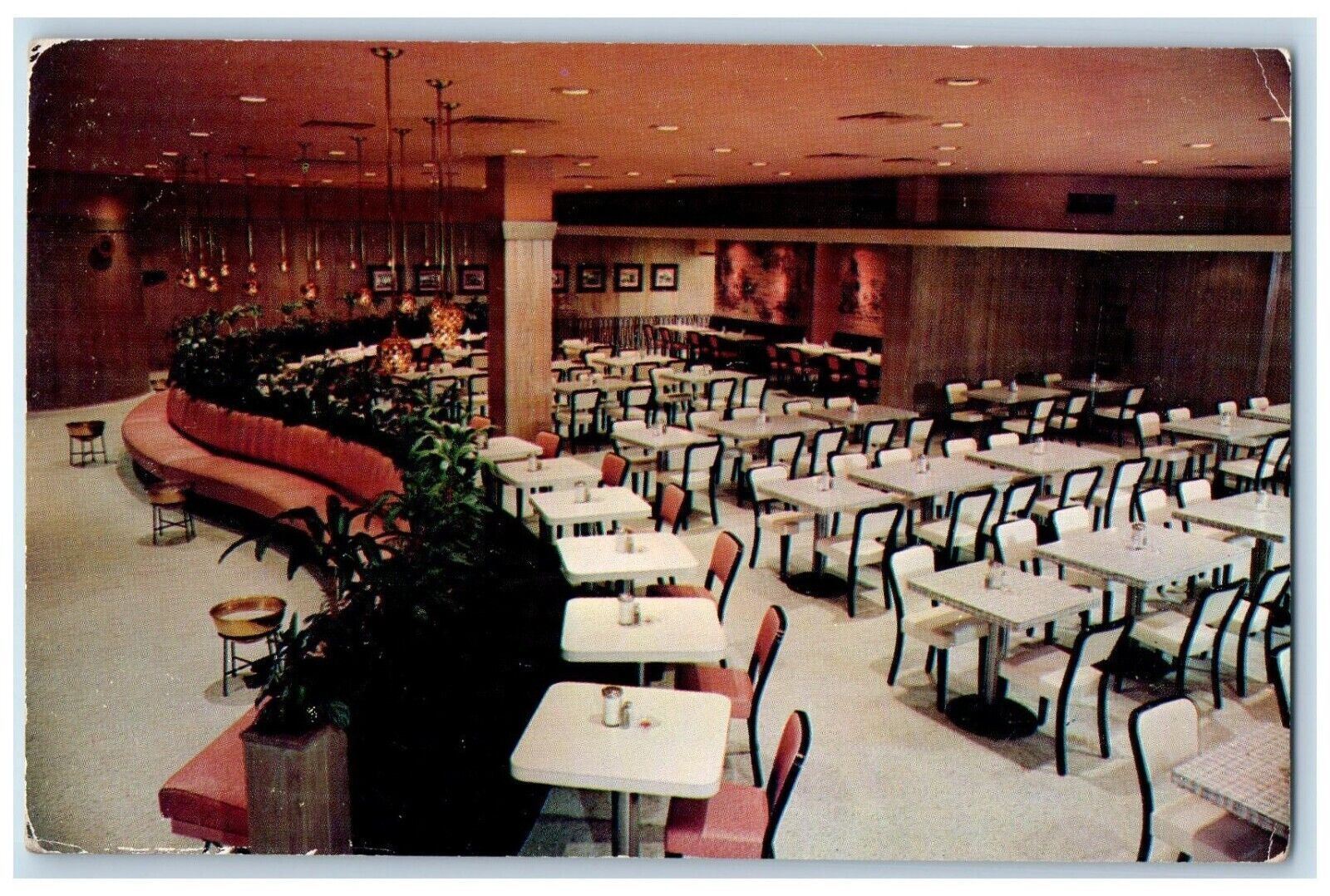Kansas City MO, S-Shaped Sofa Dazzling Decor Putsch's Cafeteria Postcard