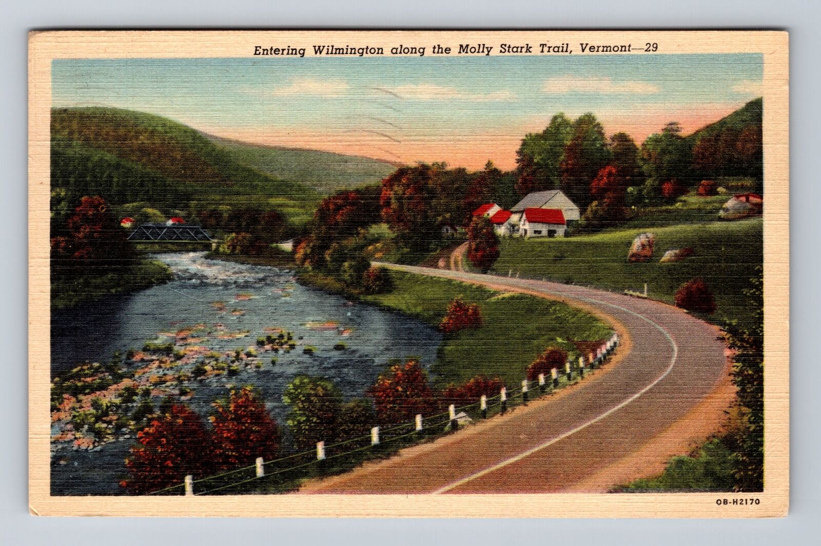 Wilmington VT-Vermont, Wilmington, Molly Stark Trail Vintage c1949 Postcard
