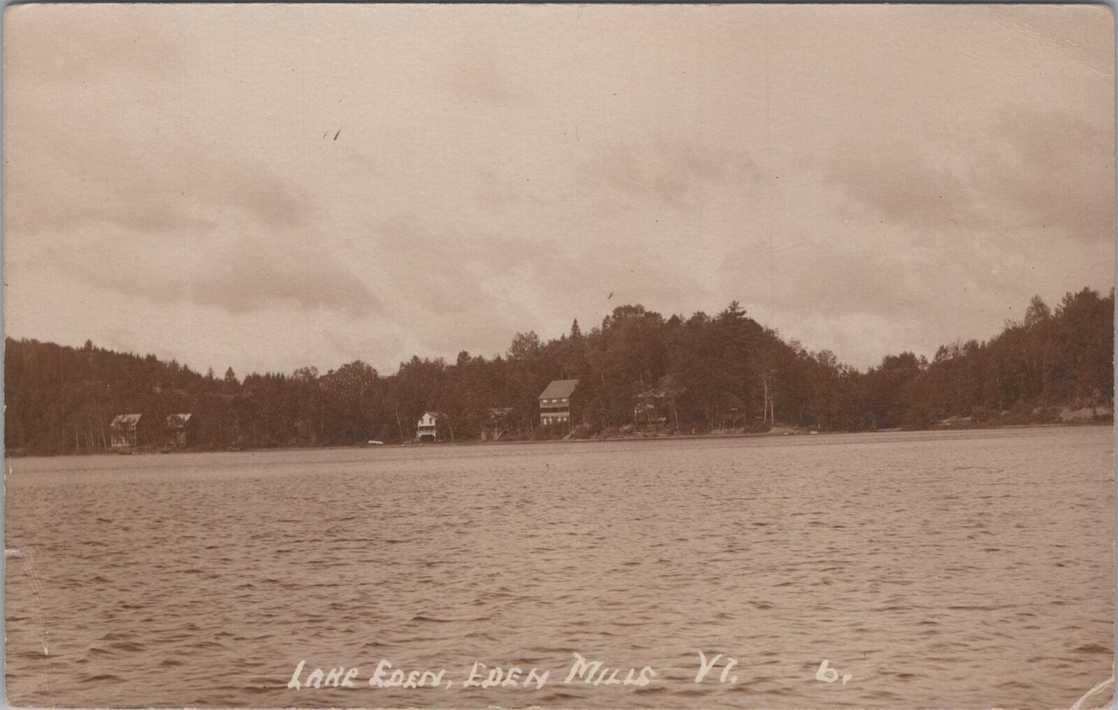 Lake Eden, Eden Mills Vermont 1916 RPPC Photo Postcard
