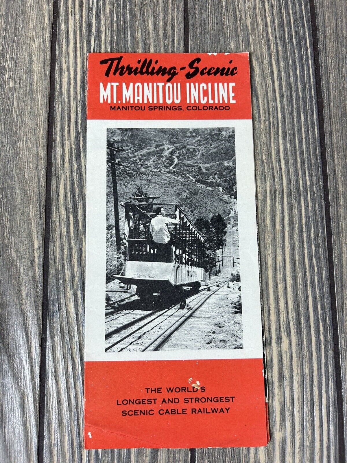 Vintage Thrilling Scenic Mt Manitou Incline Manitou Springs Colorado Brochure 