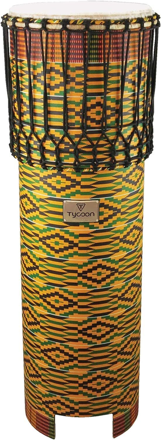 Tycoon Ngoma Drum African Style w/ Kente Cloth Finish