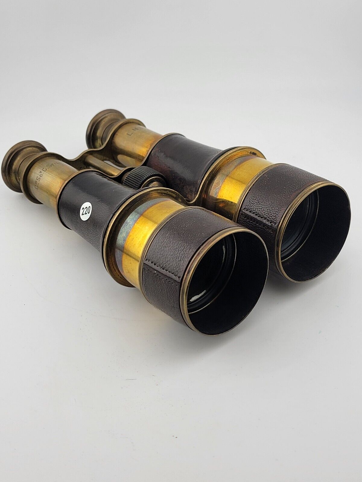 Post Civil War US/British antique binoculars field glasses Leather Grips.  Clean