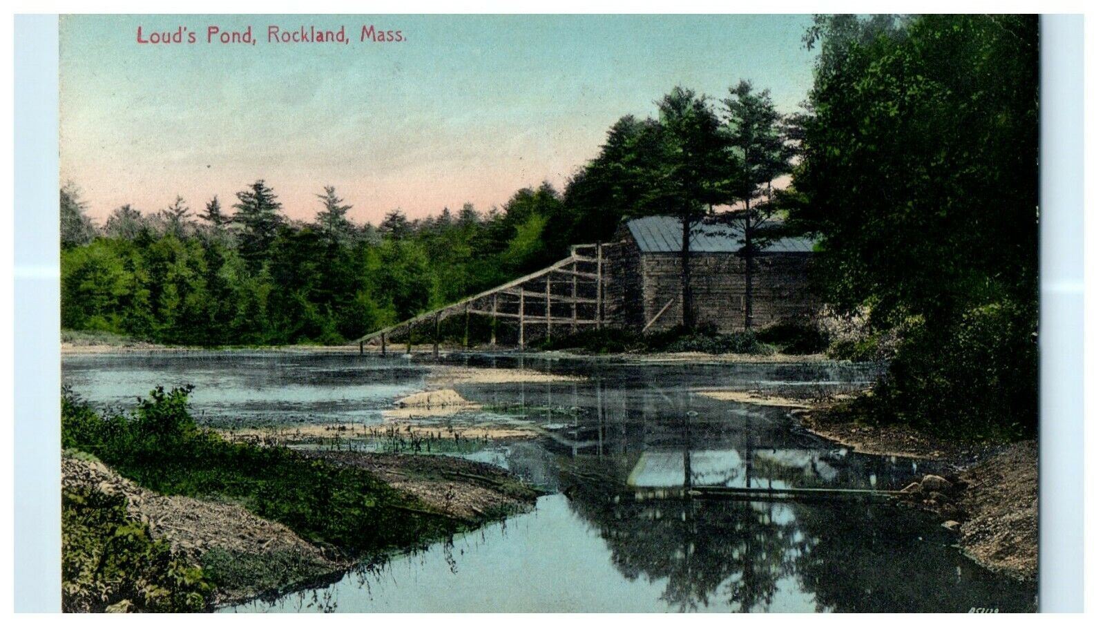 1908 Louds Pond, Rockland Massachusetts MA Antique Posted Postcard