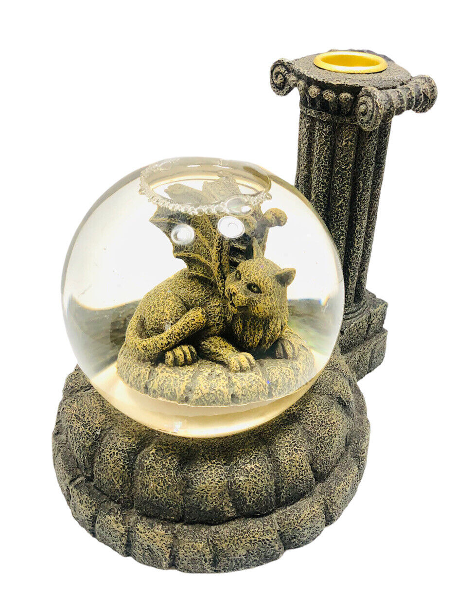 Vintage Dragon Candle Holder Globe ( Medieval Style Gray/Green )